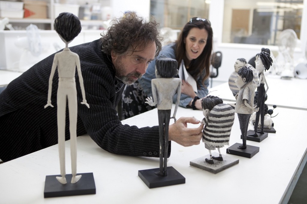 "FRANKENWEENIE"  Director Tim Burton reviews the character maquettes in the Puppet Hospital with Producer Allison Abbate. Â©2012 Disney Enterprises, Inc. All Rights Reserved. Photo by: Leah Gallo