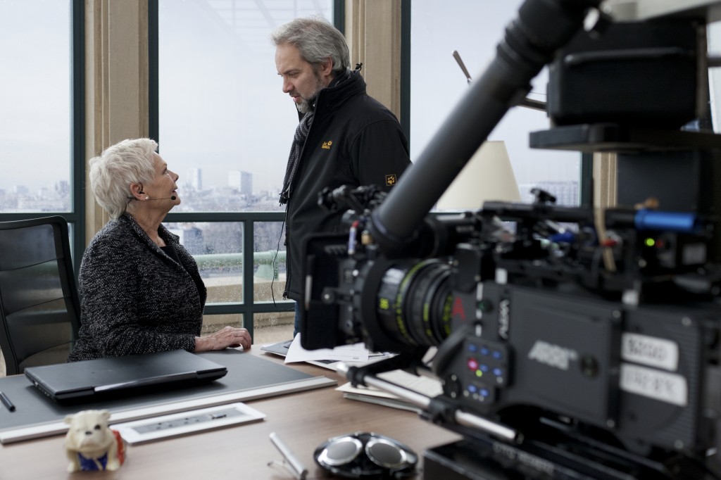 Judi Dench (left) and Director Sam Mendes on the set of Metro-Goldwyn-Mayer Pictures/Columbia Pictures/EON Productionsâ action adventure SKYFALL.