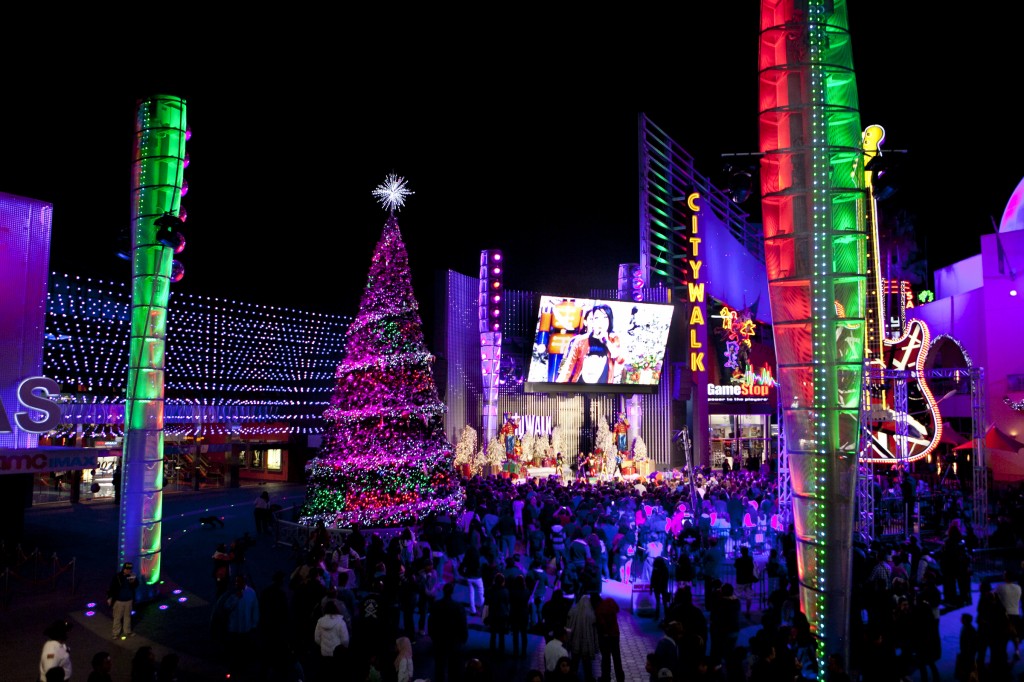 During the Christmas Parade Concert and tree lighting at Universal CityWalk at Universal City, CA. Nov 21, 2012. Photo by David Sprague Copyright 2012