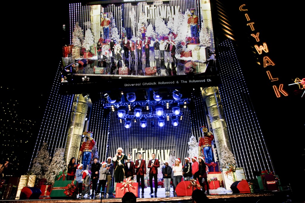 During the Christmas Parade Concert and tree lighting at Universal CityWalk at Universal City, CA. Nov 21, 2012. Photo by David Sprague Copyright 2012