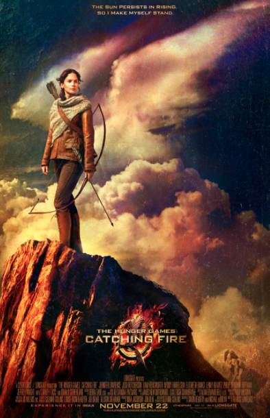 Póster de Katniss en la secuela “The Hunger Games: Catching Fire”.